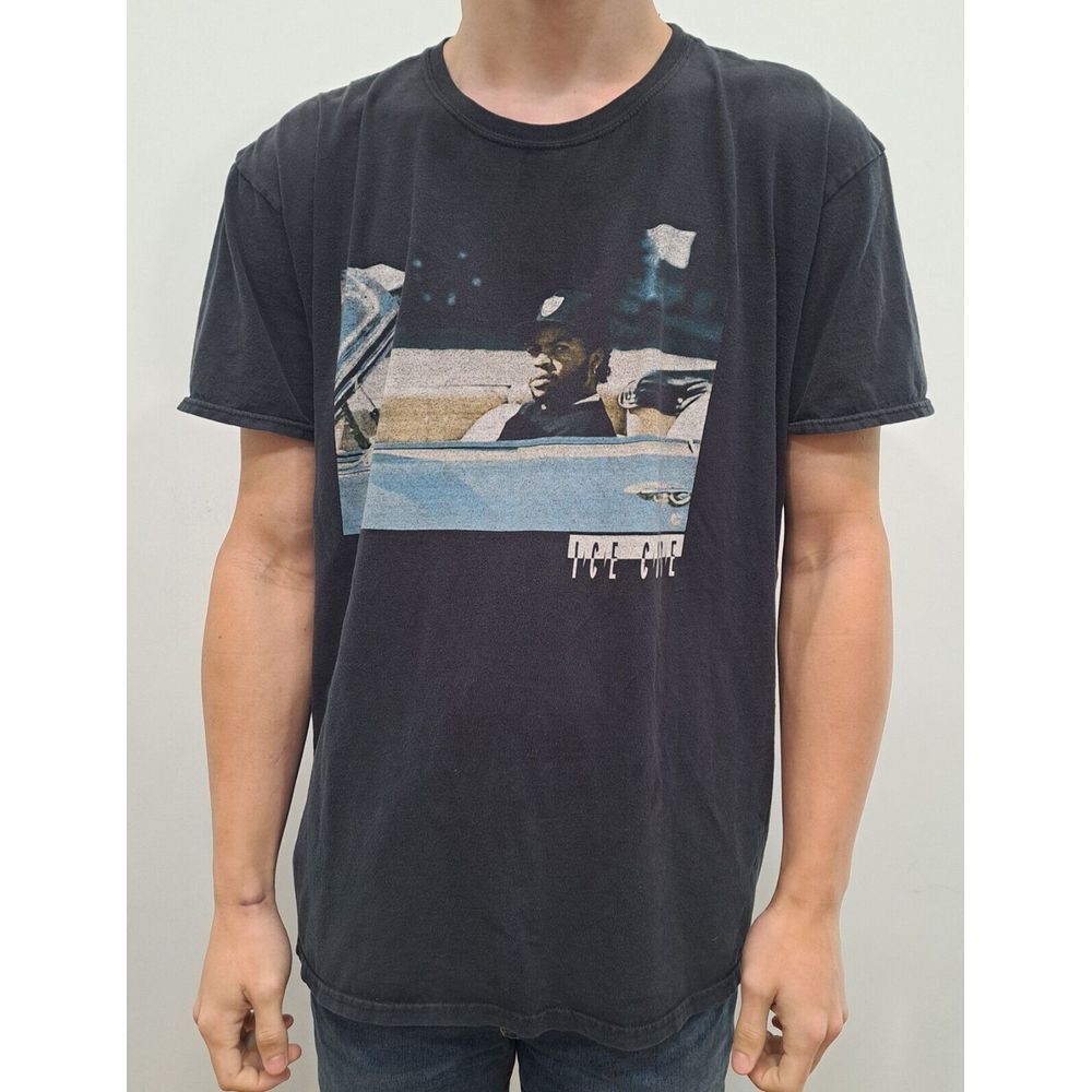 VINTAGE Ice Cube Men's Black‎ Short Sleeve T-Shirt Size 2XL Faded Black